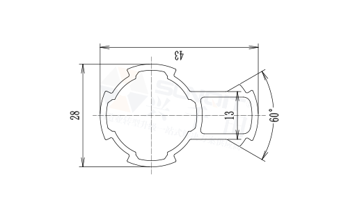 帶卡槽鋁管尺寸圖 帶卡槽鋁管尺寸圖