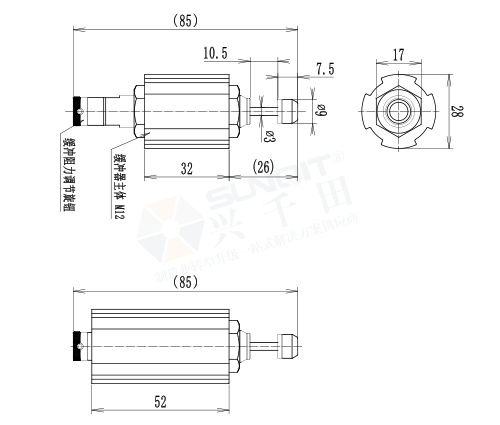 可調式緩沖器套件1尺寸圖