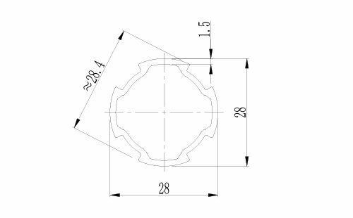 基礎(chǔ)鋁管-1.5尺寸圖