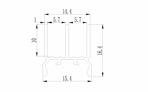 雙滑道槽尺寸圖
