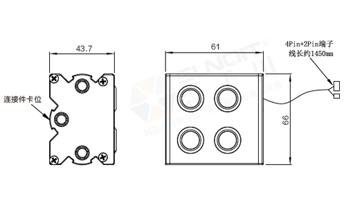 四位開關(guān)組件尺寸圖